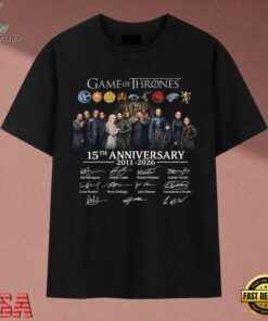 Game Of Thrones 15th Anniversary 2011 2026 Signatures T Shirt, Music 2D Graphic Tee Game OF Thrones 15th Anniversary 2011 2026 Signatures T Shirt
