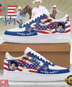 George Strait Happy 4th Of July Custom Air Force 1 Shoes, Music Lover AF1 Shoes George Strait Happy 4th OF July Custom Air Force 1 Shoes