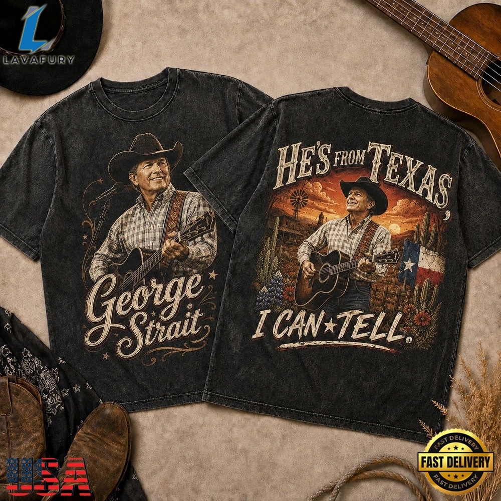 George Strait Vintage Portrait Sunset Guitar 3D Shirt, Trending Music 3D Tee George Strait Vintage Portrait Sunset Guitar 3D Shirt