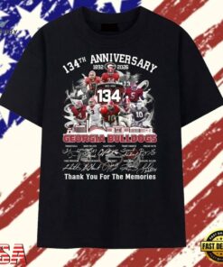 Georgia Bulldogs Football 134th Anniversary Signatures Thank You For The Memories T Shirt, Trendy 2D Print Shirt Georgia Bulldogs Football 134th Anniversary Signatures Thank You For The Memories T Shirt