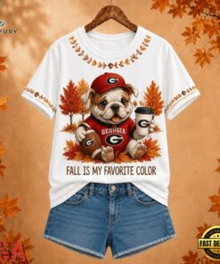Georgia Bulldogs NCAA Fall Is My Favorite Color Football Unisex 3D Shirt, NCAA 3D Graphic Tee Georgia Bulldogs Ncaa Fall IS MY Favorite Color Football Unisex 3D Shirt