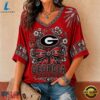 Georgia Bulldogs NCAA Vintage Floral Bow V Neck T Shirt, NCAA V Neck Fan Shirt 2 Georgia Bulldogs NCAA Vintage Floral Bow V Neck T Shirt, NCAA V Neck Fan Shirt Georgia Bulldogs Ncaa Vintage Floral Bow V Neck T Shirt