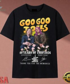Goo Goo Dolls 40 Years Of 1986 2026 Anniversary Signatures T Shirt, Music 2D Graphic Tee Goo Goo Dolls 40 Years OF 1986 2026 Anniversary Signatures T Shirt