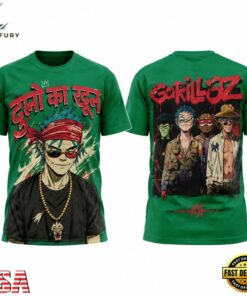 Gorillaz The North American Mountain Tour 2026 Limited Edition Blue T Shirt, Trending Music 3D Tee Gorillaz The North American Mountain Tour 2026 Limited Edition Blue T Shirt