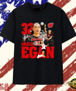 Grace Egan Wisconsin Volleyball 32 NCAA T Shirt, Trendy 2D Print Shirt Grace Egan Wisconsin Volleyball 32 Ncaa T Shirt