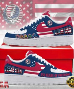 Grateful Dead Team USA Custom Air Force 1 Shoes, 250 Years Of Freedom Patriotic Sneakers, Music Lover AF1 Shoes Grateful Dead Team Usa Custom Air Force 1 Shoes 250 Years OF Freedom Patriotic Sneakers