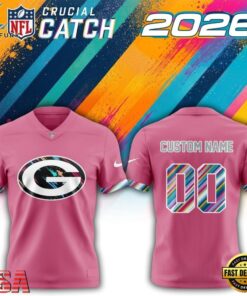 Green Bay Packers NFL 2026 Crucial Catch Limited Edition Pink Football Jersey, Fashion Football Jersey Green Bay Packers Nfl 2026 Crucial Catch Limited Edition Pink Football Jersey