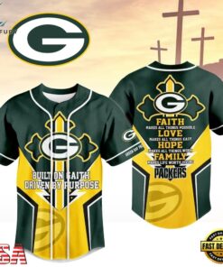 Green Bay Packers NFL Blessed Beyond The Score Baseball Jersey, NFL Baseball Shirt Green Bay Packers Nfl Blessed Beyond The Score Baseball Jersey