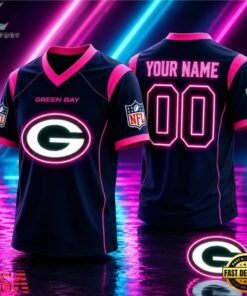 Green Bay Packers NFL Electric Glow Custom Football Jersey, Trending NFL Jersey Green Bay Packers Nfl Electric Glow Custom Football Jersey