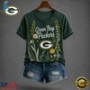 Green Bay Packers NFL Floral Garden V Neck T Shirt, NFL Team V Neck Tee Green Bay Packers Nfl Floral Garden V Neck T Shirt