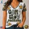 Green Bay Packers NFL Football Flowers Team Pride V Neck T Shirt, NFL Team V Neck Tee Green Bay Packers Nfl Football Flowers Team Pride V Neck T Shirt