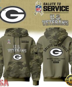 Green Bay Packers NFL US Veterans Salute To Service 2026 Hoodie Shirt, Sports Fans 3D Shirt Green Bay Packers Nfl US Veterans Salute TO Service 2026 Hoodie Shirt