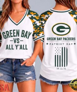 Green Bay Packers NFL vs All Y' All United We Stand V Neck T Shirt, NFL Team V Neck Tee Green Bay Packers Nfl VS All Y All United WE Stand V Neck T Shirt