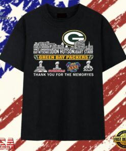Green Bay Packers Super Bowl Champions Skyline Signatures T Shirt, Trendy 2D Print Shirt Green Bay Packers Super Bowl Champions Skyline Signatures T Shirt