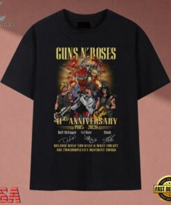 Guns N' Roses 41st Anniversary 1985 2026 Signatures Vintage T Shirt, Music 2D Graphic Tee Guns N Roses 41st Anniversary 1985 2026 Signatures Vintage T Shirt