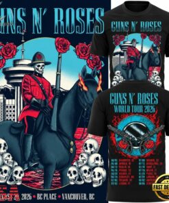 Guns N’ Roses BC Place Vancouver 2026 World Tour Black T Shirt, Trending Music 3D Tee Guns N Roses BC Place Vancouver 2026 World Tour Black T Shirt