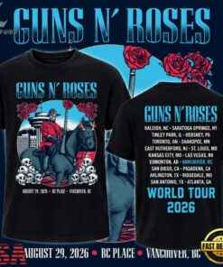 Guns N’ Roses BC Place Vancouver 2026 World Tour New Design 3D Shirt, Trending Music 3D Tee Guns N Roses BC Place Vancouver 2026 World Tour New Design 3D Shirt