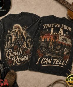 Guns N Roses Sunset L.A. Skyline Vintage Band 3D Shirt, Trending Music 3D Tee Guns N Roses Sunset L A Skyline Vintage Band 3D Shirt