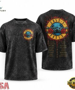 Guns N Roses Vintage Small Pocket Logo Blood Splatter Back Tour T Shirt, Trending Music 3D Tee Guns N Roses Vintage Small Pocket Logo Blood Splatter Back Tour T Shirt