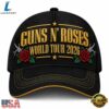 Guns N Roses World Tour 2026 Gold Text Rose Graphics Classic Cap, Music Lover Baseball Cap Guns N Roses World Tour 2026 Gold Text Rose Graphics Classic Cap
