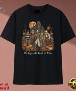 Halloween Horror Characters The Boys Are Back In Town Vintage T Shirt, Music 2D Graphic Tee Halloween Horror Characters The Boys Are Back IN Town Vintage T Shirt