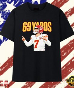 Harrison Butker Kansas City Chiefs 69 yards T Shirt, Trendy 2D Print Shirt Harrison Butker Kansas City Chiefs 69 Yards T Shirt