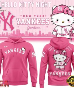 Hello Kitty x New York Yankees 2026 Pink Hoodie, Viral 3D Graphic Tee Hello Kitty X New York Yankees 2026 Pink Hoodie