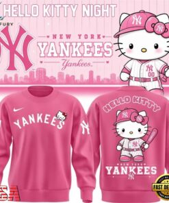 Hello Kitty x New York Yankees 2026 Pink Sweatshirt, Viral 3D Graphic Tee Hello Kitty X New York Yankees 2026 Pink Sweatshirt