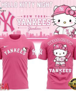 Hello Kitty x New York Yankees 2026 Pink T Shirt, Viral 3D Graphic Tee Hello Kitty X New York Yankees 2026 Pink T Shirt