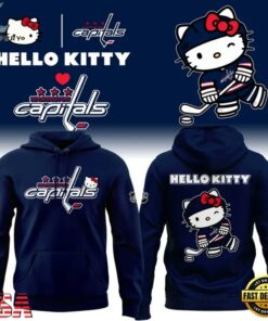 Hello Kitty x Washington Capitals Hoodie Shirt, Viral 3D Graphic Tee Hello Kitty X Washington Capitals Hoodie Shirt