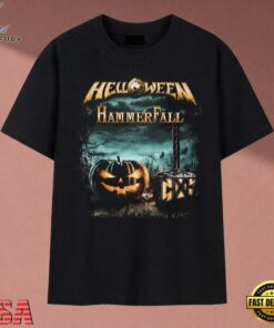 Helloween HammerFall Co Headlining Tour Pumpkin Heavy Metal T Shirt, Music 2D Graphic Tee Helloween Hammerfall CO Headlining Tour Pumpkin Heavy Metal T Shirt