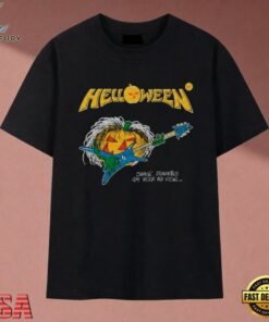 Helloween Savage Pumpkins Rock And Roll Guitar Graphic T Shirt, Music 2D Graphic Tee Helloween Savage Pumpkins Rock And Roll Guitar Graphic T Shirt