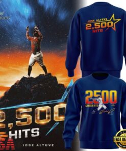 Houston Astros JOSE ALTUVE 2500 CAREER HITS Navy Sweatshirt, Viral 3D Graphic Tee Houston Astros Jose Altuve 2500 Career Hits Navy Sweatshirt