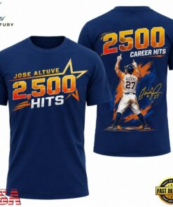 Houston Astros JOSE ALTUVE 2500 CAREER HITS T Shirt, Viral 3D Graphic Tee Houston Astros Jose Altuve 2500 Career Hits T Shirt