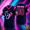 Houston Texans NFL Electric Glow Custom Football Jersey, Trending NFL Jersey Houston Texans Nfl Electric Glow Custom Football Jersey