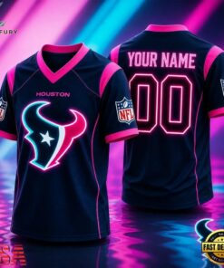 Houston Texans NFL Electric Glow Custom Football Jersey, Trending NFL Jersey Houston Texans Nfl Electric Glow Custom Football Jersey