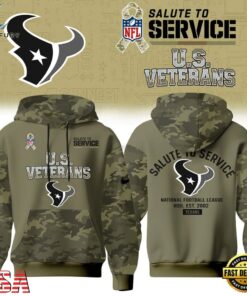 Houston Texans NFL US Veterans Salute To Service 2026 Hoodie Shirt, Sports Fans 3D Shirt Houston Texans Nfl US Veterans Salute TO Service 2026 Hoodie Shirt