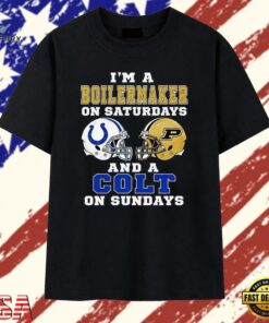 I’m a Boilermaker on Saturdays and a Colt on Sundays T Shirt, Trendy 2D Print Shirt I M A Boilermaker ON Saturdays And A Colt ON Sundays T Shirt