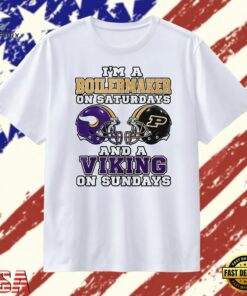 I’m a Boilermaker on Saturdays and a Viking on Sundays T Shirt, Trendy 2D Print Shirt I M A Boilermaker ON Saturdays And A Viking ON Sundays T Shirt