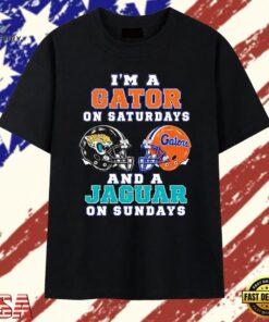 I’m a Gator on Saturdays and a Jaguar on Sundays T Shirt, Trendy 2D Print Shirt I M A Gator ON Saturdays And A Jaguar ON Sundays T Shirt