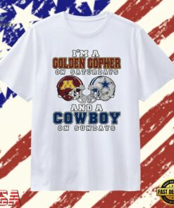 I’m a Golden Gopher on Saturdays and a Cowboy on Sundays T Shirt, Trendy 2D Print Shirt I M A Golden Gopher ON Saturdays And A Cowboy ON Sundays T Shirt