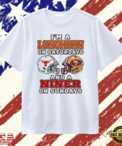 I’m a Longhorn on Saturdays and a Niner on Sundays T Shirt, Trendy 2D Print Shirt I M A Longhorn ON Saturdays And A Niner ON Sundays T Shirt