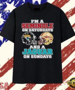 I’m a Seminole on Saturdays and a Jaguar on Sundays T Shirt, Trendy 2D Print Shirt I M A Seminole ON Saturdays And A Jaguar ON Sundays T Shirt