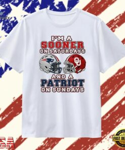 I’m a Sooner on Saturdays and a Patriot on Sundays T Shirt, Trendy 2D Print Shirt I M A Sooner ON Saturdays And A Patriot ON Sundays T Shirt