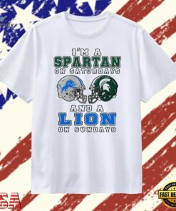 I’m a Spartan on Saturdays and a Lion on Sundays T Shirt, Trendy 2D Print Shirt I M A Spartan ON Saturdays And A Lion ON Sundays T Shirt