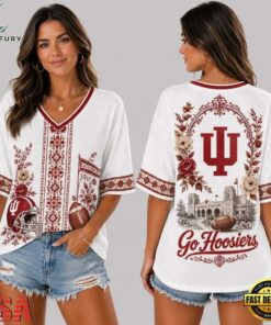 Indiana Hoosiers NCAA Collegiate Pride Collection V Neck T Shirt, NCAA V Neck Fan Shirt Indiana Hoosiers Ncaa Collegiate Pride Collection V Neck T Shirt