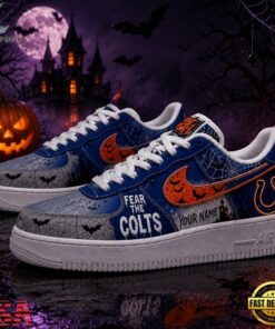 Indianapolis Colts NFL Fear The Team Halloween Air Force 1 Shoes Sneakers, NFL Fan AF1 Shoes Indianapolis Colts Nfl Fear The Team Halloween Air Force 1 Shoes Sneakers