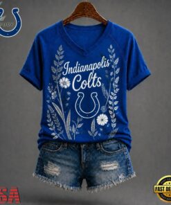 Indianapolis Colts NFL Floral Garden V Neck T Shirt, NFL Team V Neck Tee Indianapolis Colts Nfl Floral Garden V Neck T Shirt