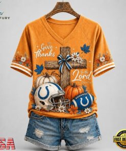 Indianapolis Colts NFL Thanksgiving Faith And Football V Neck T Shirt, NFL Team V Neck Tee Indianapolis Colts Nfl Thanksgiving Faith And Football V Neck T Shirt