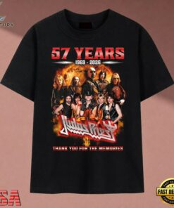 Judas Priest 57 Years 1969 2026 Thank You For The Memories T Shirt, Music 2D Graphic Tee Judas Priest 57 Years 1969 2026 Thank You For The Memories T Shirt